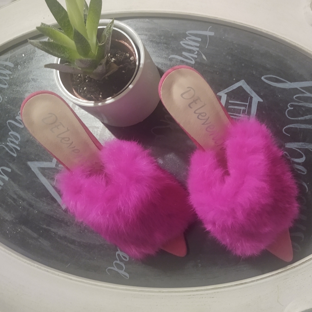 DELeventh Furry high heel shoes